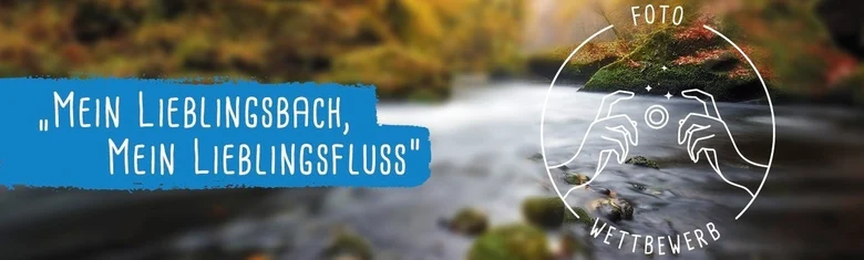Postkarte zur Werbung für Wettbewerb »Mein Lieblingsbach, mein Lieblingsfluss«