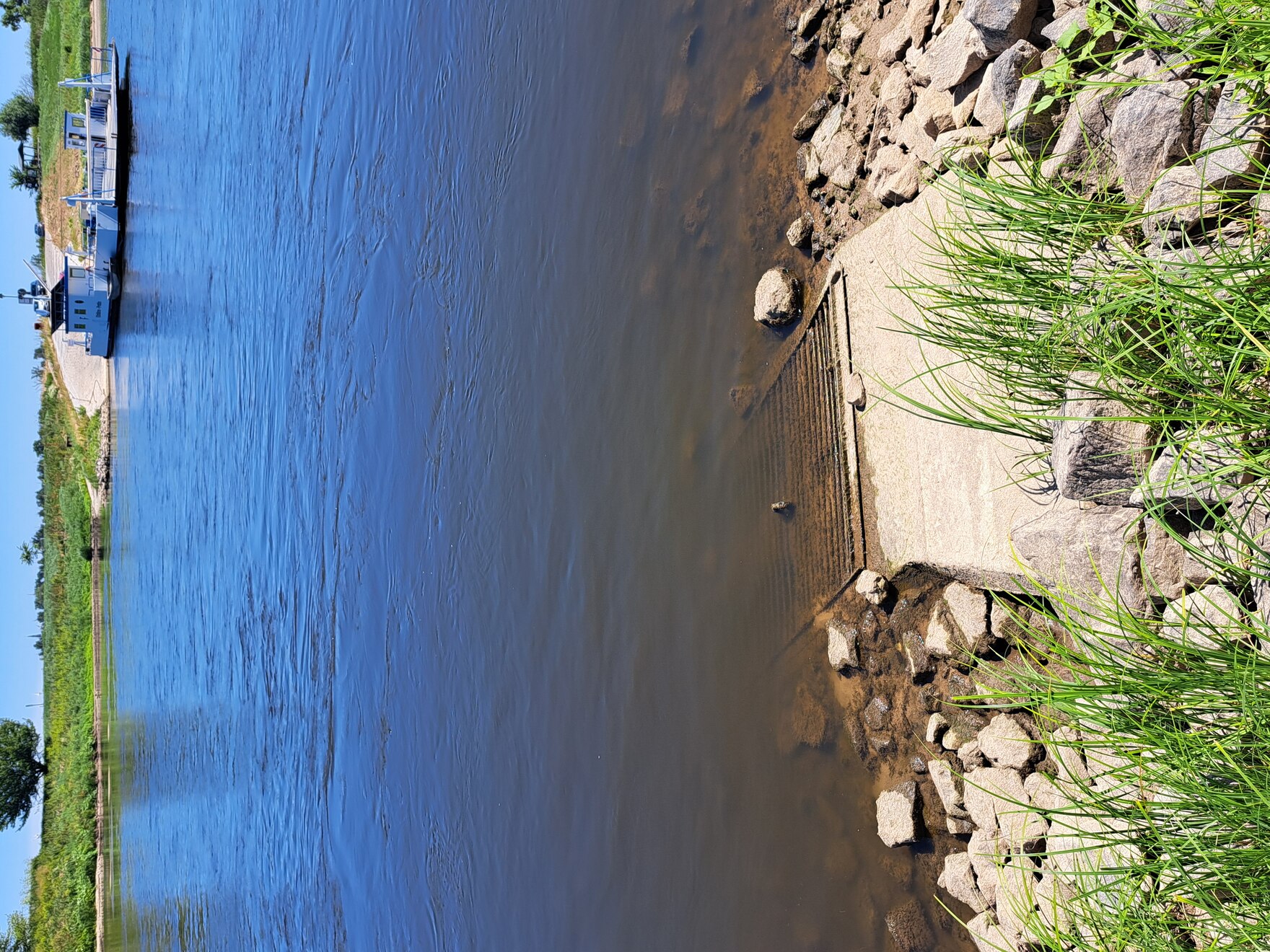 Niedrigwasser Elbe Juli 2025