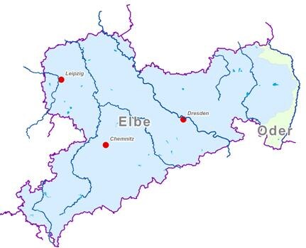 Sächsische Anteile an Flussgebietseinheiten