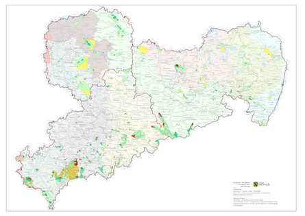 Übersichtskarte der Trinkwasserschutzgebiete im Freistaat Sachsen