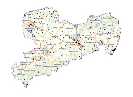 Karte Sachsen aktuelle Grundwasserstände